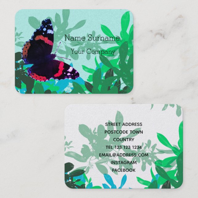 Admiral butterfly business card (Front/Back)
