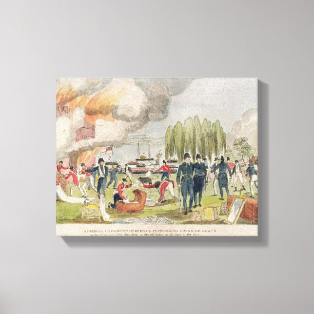 Admiral Cockburn burning and plundering Canvas Print (Front)