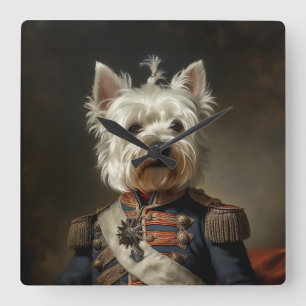 Admiral West Highland Terrier Square Wall Clock