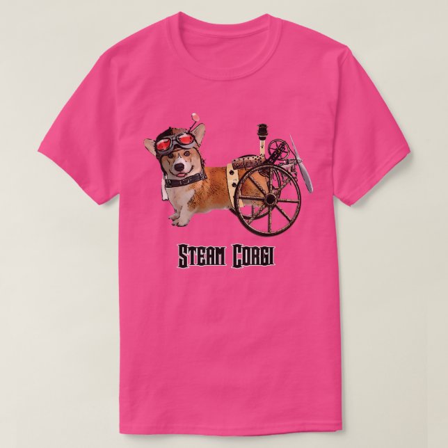 Admiral Wheels the Steampunk Corgi  T-Shirt (Design Front)