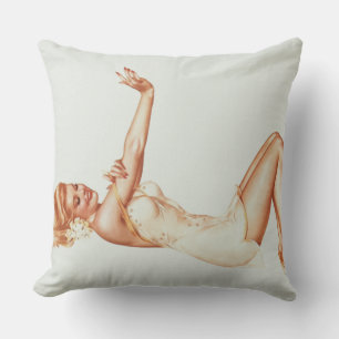 Admiration Pin-up Girl Art by Alberto Vargas Cushion