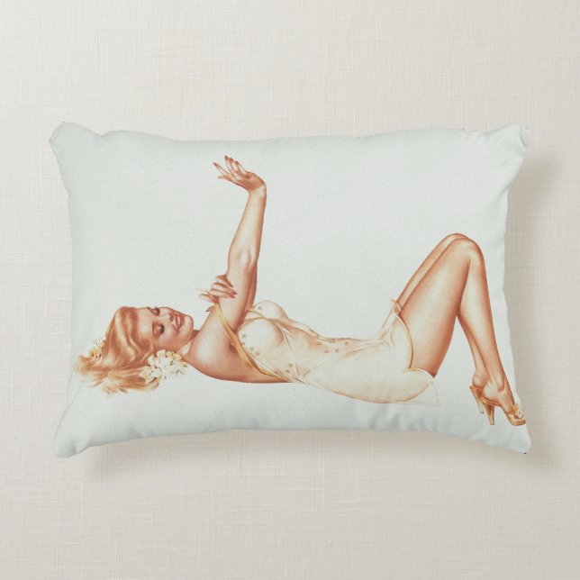 Admiration Pin-up Girl Art by Alberto Vargas Decorative Cushion (Front)