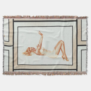 Admiration Pin-up Girl Art by Alberto Vargas Throw Blanket