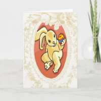 Admiring An Egg Bunny Easter Card