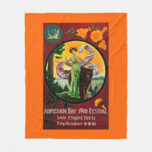 Admission Day Advertisment, State Festival Fleece Blanket