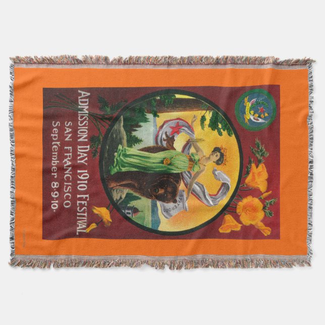 Admission Day Advertisment, State Festival Throw Blanket (Front)