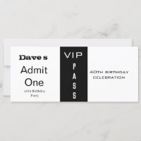 Admission Ticket Any Age Birthday Black & White