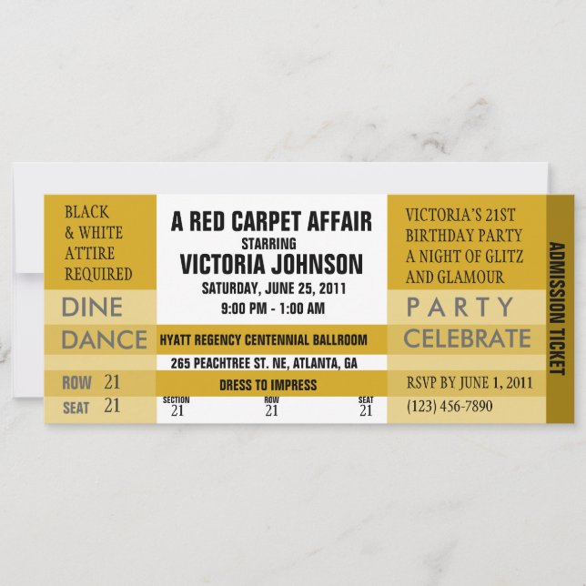 Admission Ticket Invite [Gold] (Front)