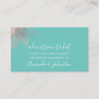 Admission Ticket Wedding White Rose Floral