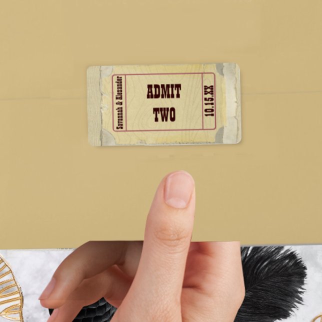 Admit One Save the Date Label (Creator Uploaded)