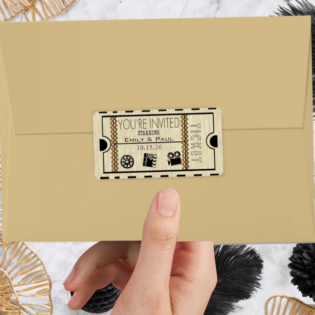 Admit One Save the Date RickRack Trim Label (Creator Uploaded)