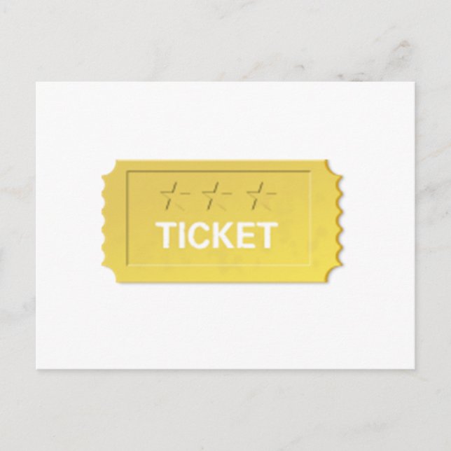 Admit One Ticket Postcard (Front)