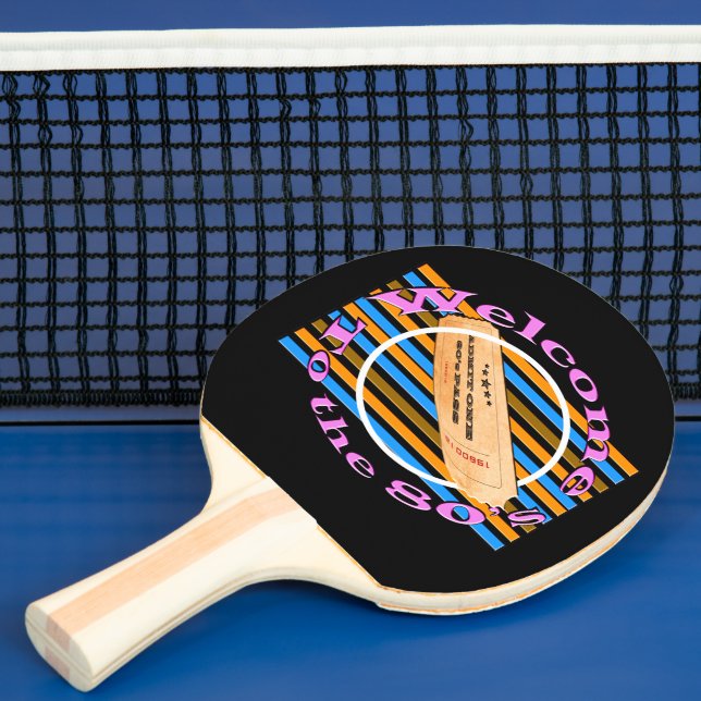 Admit one ticket - to the 80's  ping pong paddle (Insitu)