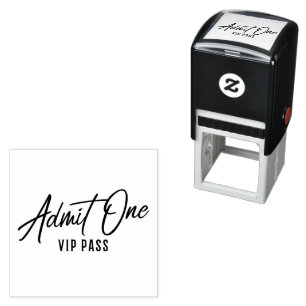 Admit One VIP Pass Self-inking Stamp