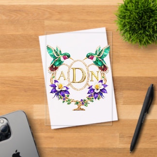 ADN Hummingbird Any Letters Custom Wedding Acrylic Invitations