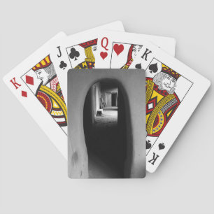 Adobe Doorway Architecture Black & White Photo Playing Cards