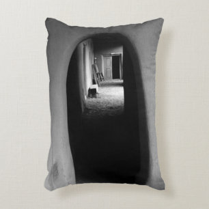 Adobe Passageway: Black & White photo Decorative Cushion