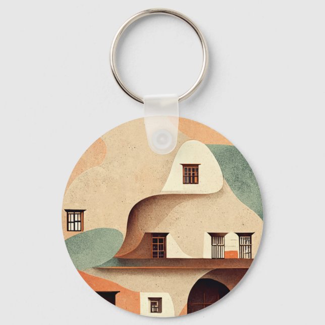 Adobe Style House Key Ring (Front)