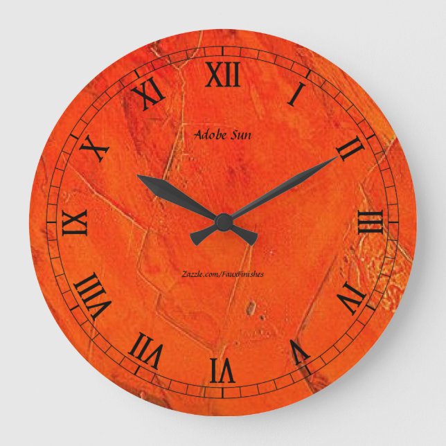 Adobe Sun Faux Finish Large Clock (Front)
