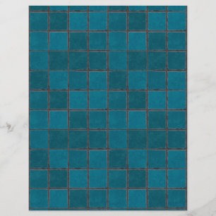 Adobe Terracotta Teal Tiles Craft Paper