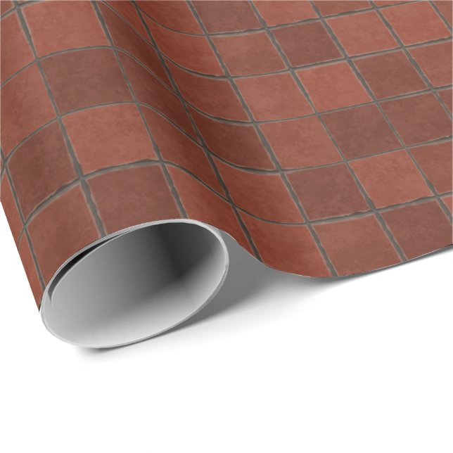 Adobe Terracotta Tiles Wrapping Paper (Roll Corner)