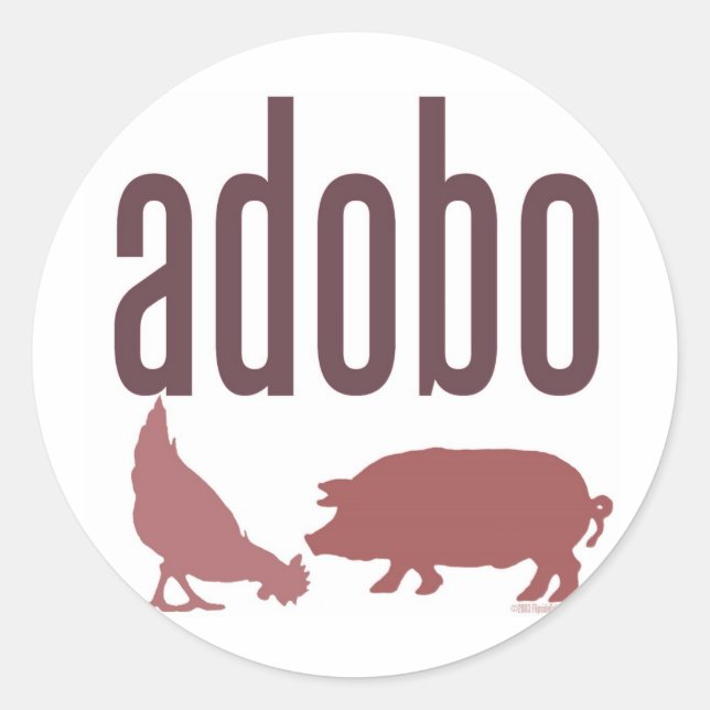 Adobo: Chicken & Pork Classic Round Sticker (Front)