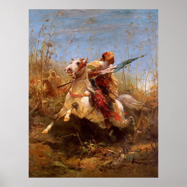 Adolf Schreyer Arab Warrior Leading A Charge Poster (Front)