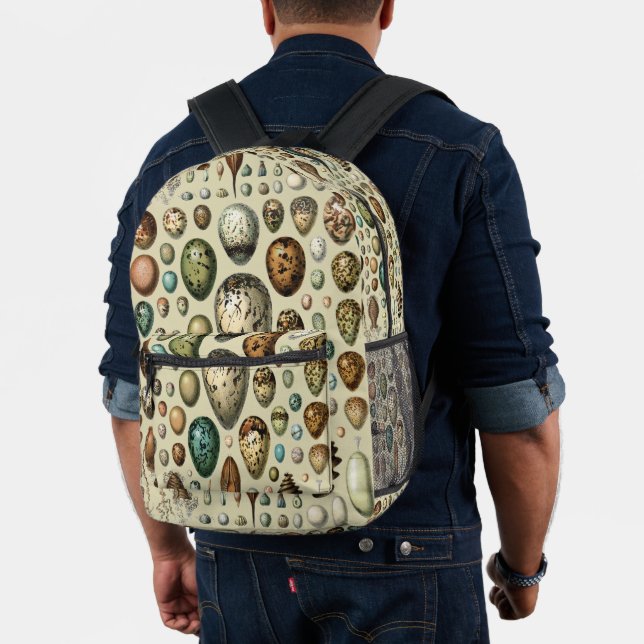 Adolphe Millot Dark Academia Vintage Bird Egg Art Printed Backpack (Insitu (Model))