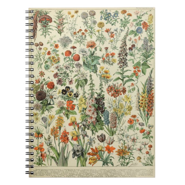 Adolphe Millot Flowers Pattern-A Notebook (Front)