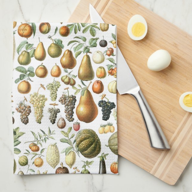 Adolphe Millot Fruit Pattern Tea Towel (Quarter Fold)