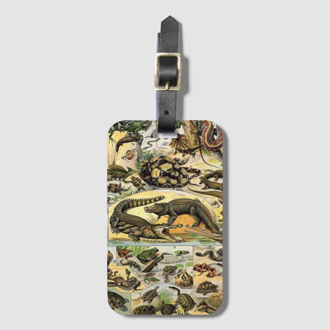 Adolphe Millot Reptiles 1 Luggage Tag (Front Vertical)