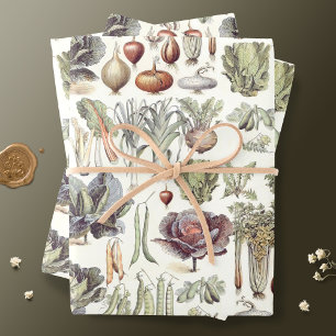 Adolphe Millot Vegetable Pattern Wrapping Paper Sheet