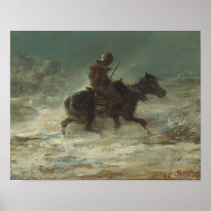 Adolphe Schreyer - Man with Lance Riding through Poster