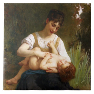 Adolphus Child And Teen by William Bouguereau Tile