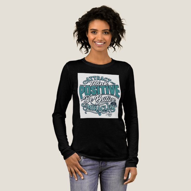ADOM "Attract Positive" Women's Long-Sleeve Tri-Blend Shirt (Full Front)