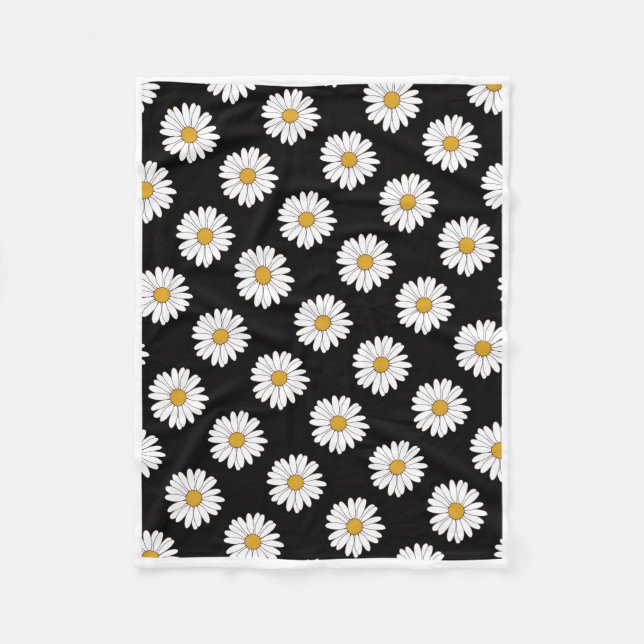 ADOM Black and White Daisy Throw Blanket (Front)