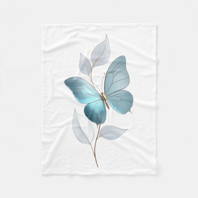 ADOM Blue Butterfly Botanical Blanket (Front)