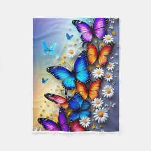 ADOM Butterfly and Daisy Throw Blanket