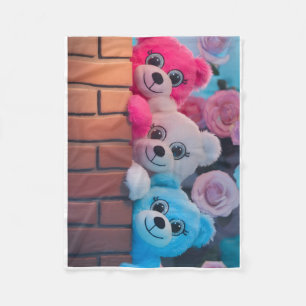 ADOM Cute Colorful Teddy Bears Blanket