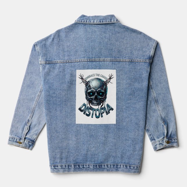 ADOM "Embrace the Chaos" Women's Tee Denim Jacket (Back)