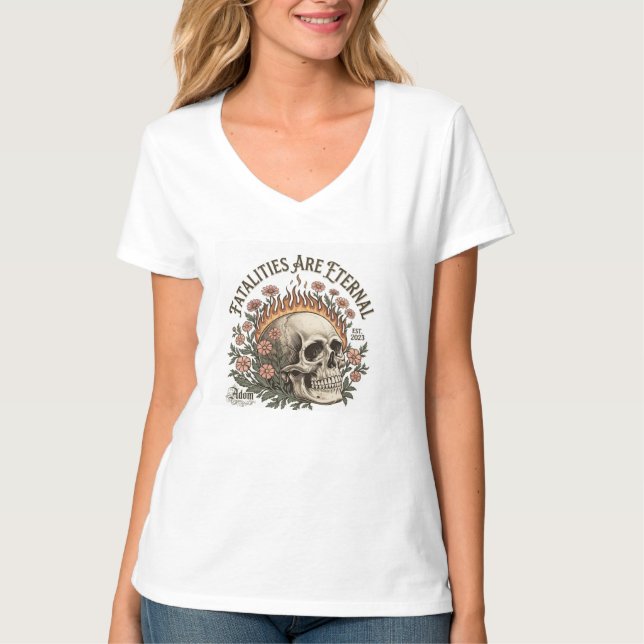 ADOM "Fatalities Are Eternal" Women's Tee (Front)