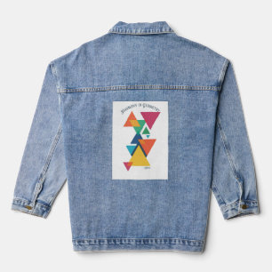 ADOM Geometric Art Long-Sleeve Tee Denim Jacket