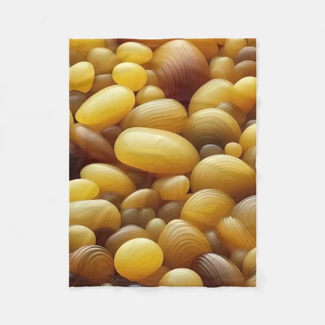 ADOM Golden Polished Pebbles Throw Blanket (Front)