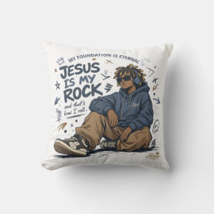 ADOM "Jesus Is My Rock" Women's T-Shirt Cushion
