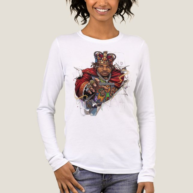 ADOM King Playing Card Long Sleeve Tri-Blend Shirt (Front)