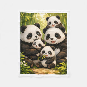 ADOM Large Happy Panda Family Blanket