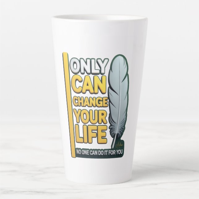 ADOM "Life Change" Women's Graphic Tee Latte Mug (Front)