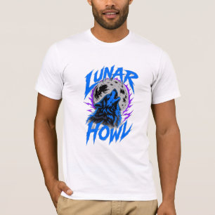 ADOM Lunar Howl Wolf White Tee
