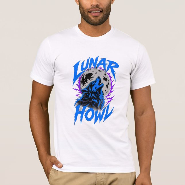 ADOM Lunar Howl Wolf White Tee (Front)