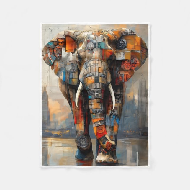 ADOM Mechanical Elephant Art Blanket (Front)